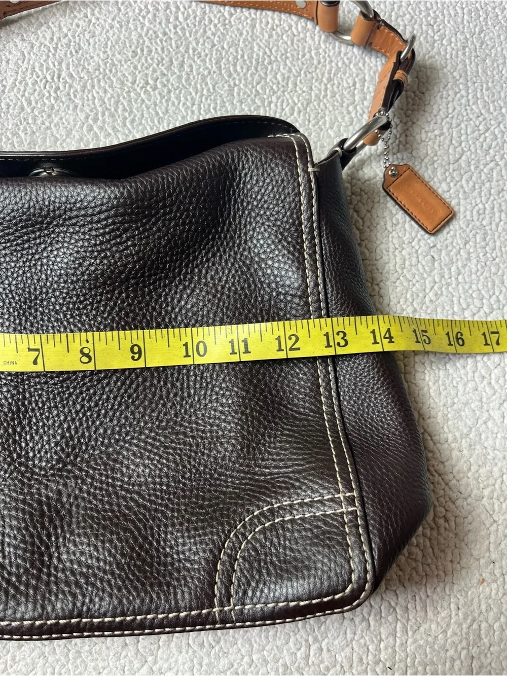 COACH CHELSEA HOBO SHOULDER BAG BROWN PEBBLED LEATHER